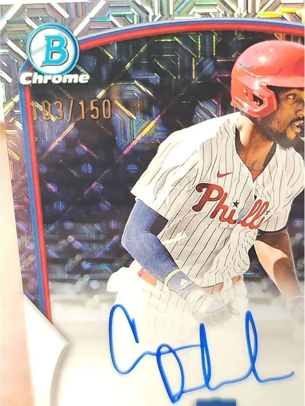 2023 bowman chrome Carlos De La Cruz 1st Auto MEGA /150